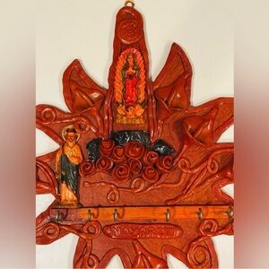 Original Vintage Calla Lily Antique Fine Art Virgin Mother Mary Jesus Christ 17”